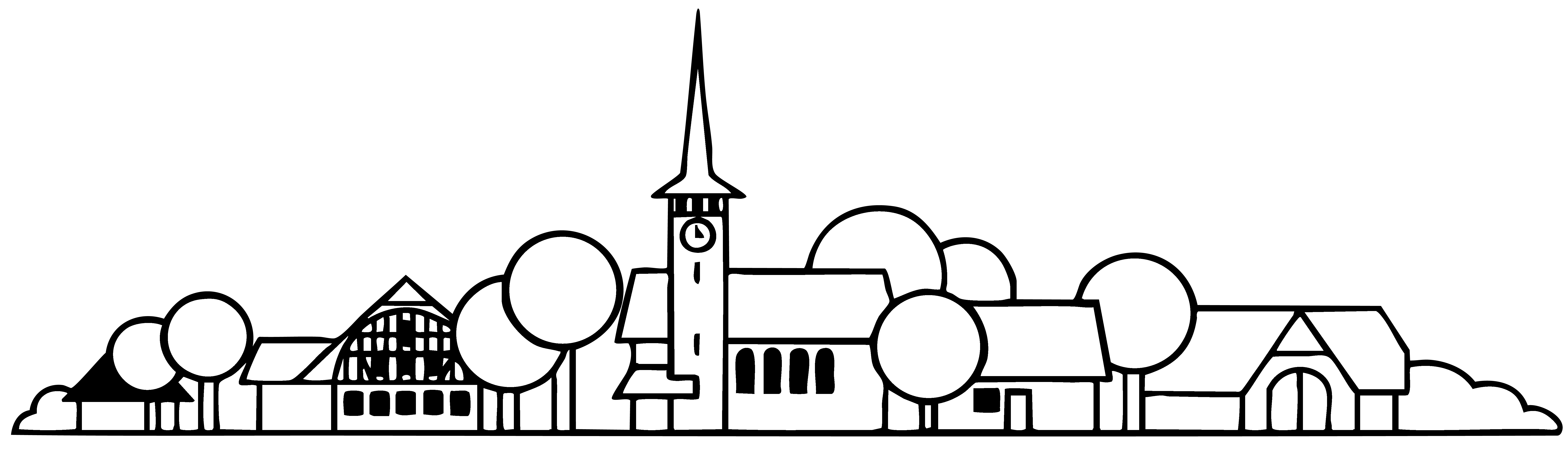 Logo Restaurant - Café Dörfli  Abstraktes Dorf